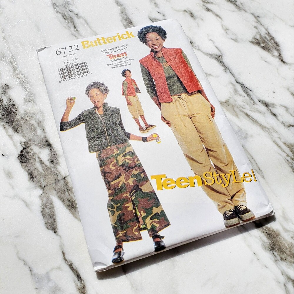 2000s Sewing Pattern for Juniors Vest, Skirt and Pants